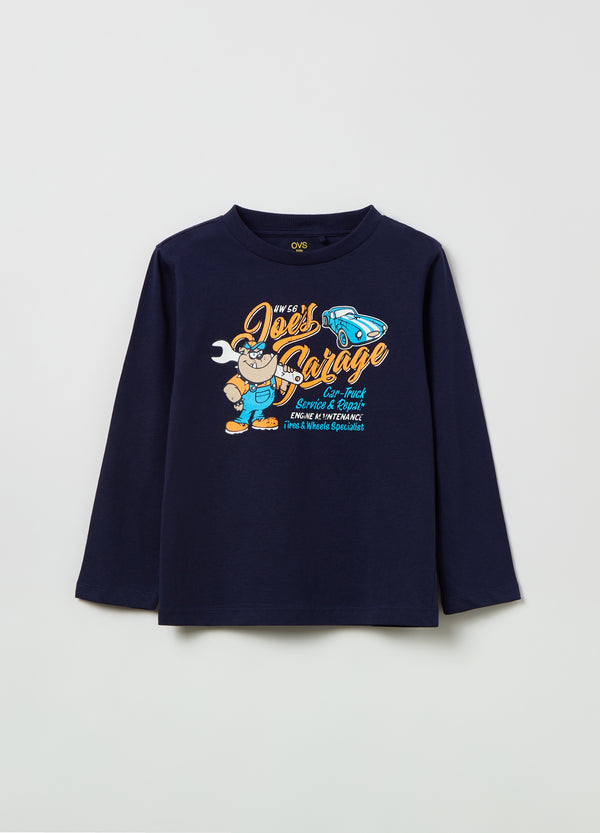 OVS Kids Boy T-Shirt With Long Sleeves And Car Print