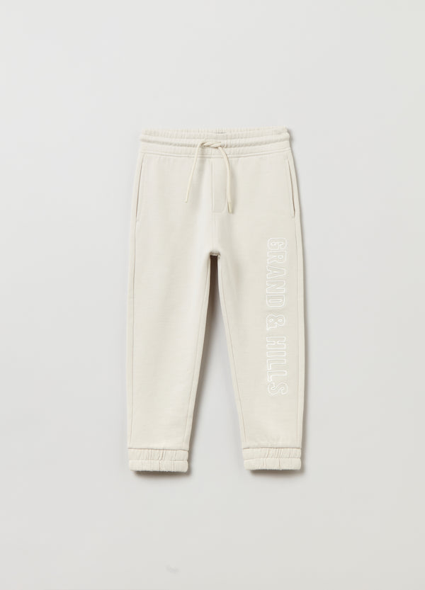 OVS Kids Boy Grand&Hills Plush Joggers With Drawstring And Embroidery