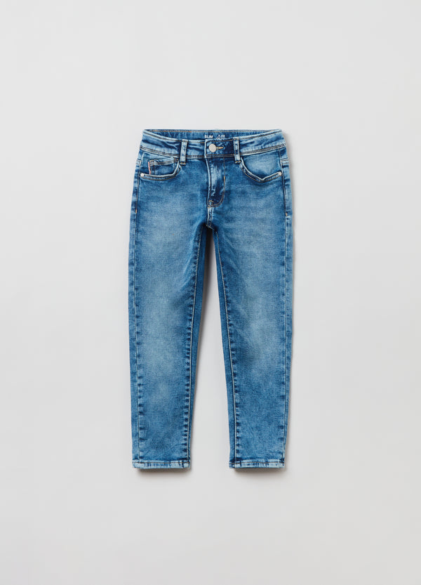 OVS Kids Boy Acid-Wash-Effect, Slim-Fit Jeans