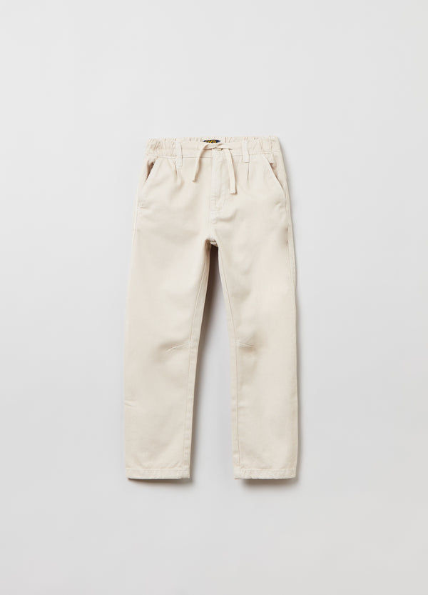 OVS Kids Boy Cotton And Lyocell Trousers Shorts With Drawstring