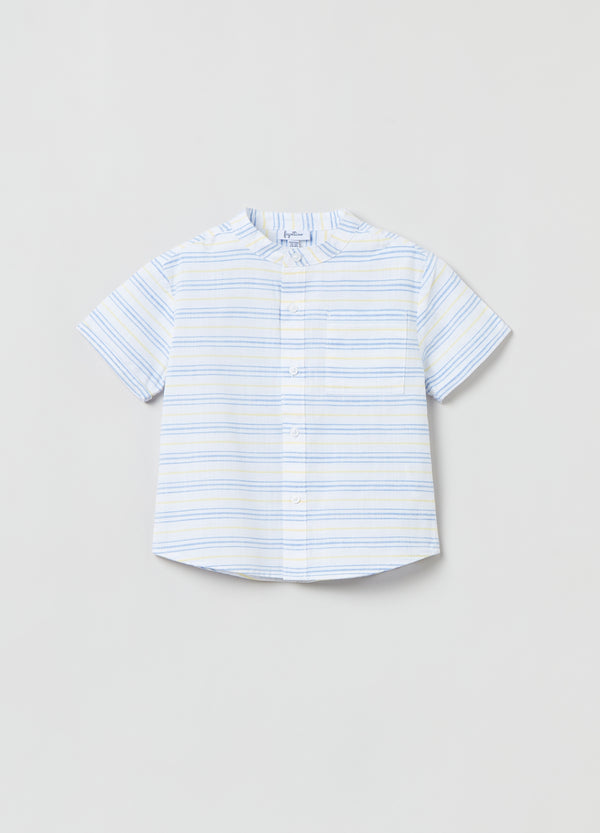 Yarn-dyed striped cotton shirt