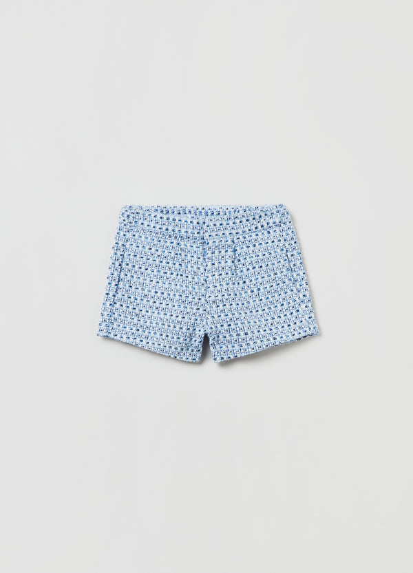 OVS Kids Girl Bouclé Shorts With Geometric Design