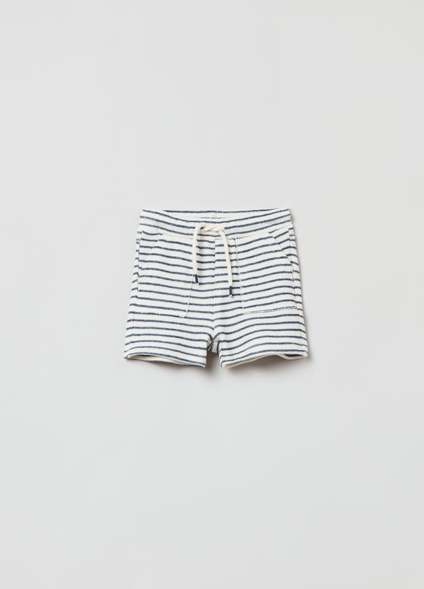 OVS Kids Boy Striped Cotton Shorts With Drawstring