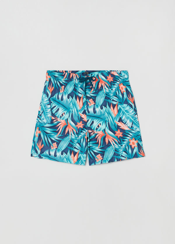 OVS Kids Boy Swimming Trunks With Foliage Print