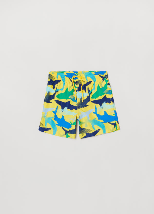 OVS Kids Boy Swimming Trunks With Sharks Print