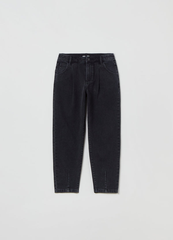 5-pocket, mum-fit jeans.