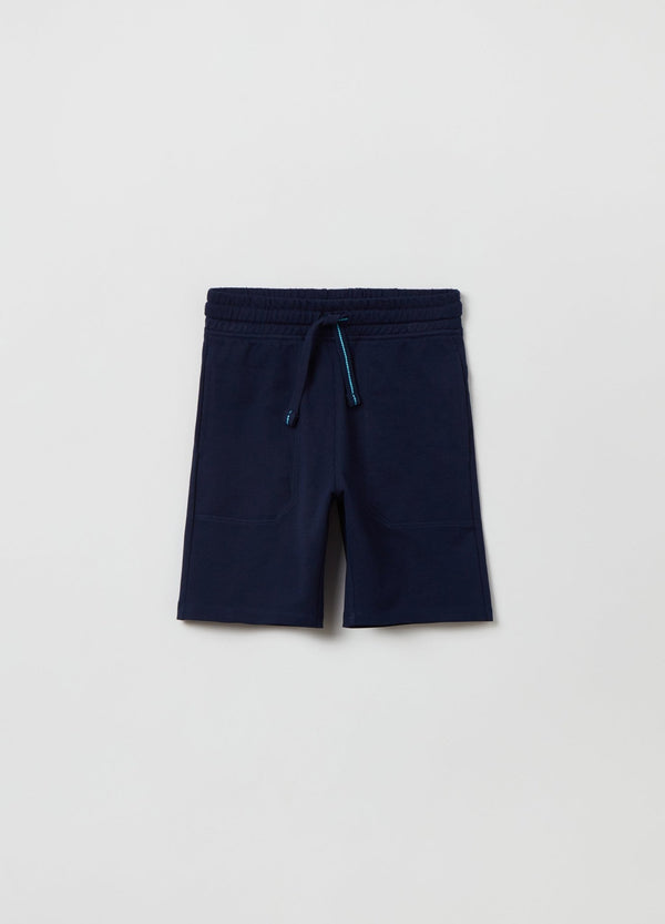 Fleece shorts with drawstring