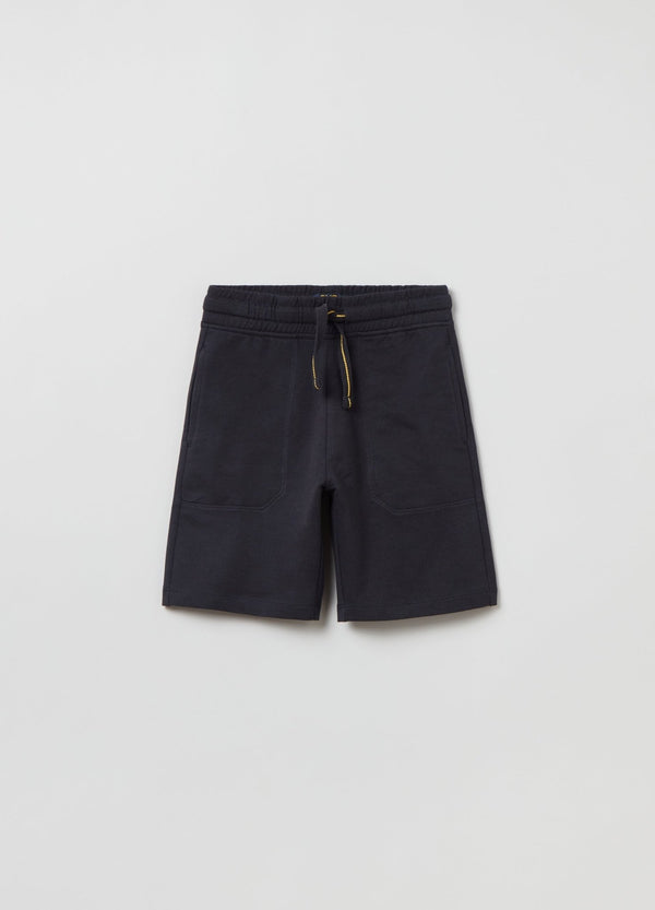 Fleece shorts with drawstring