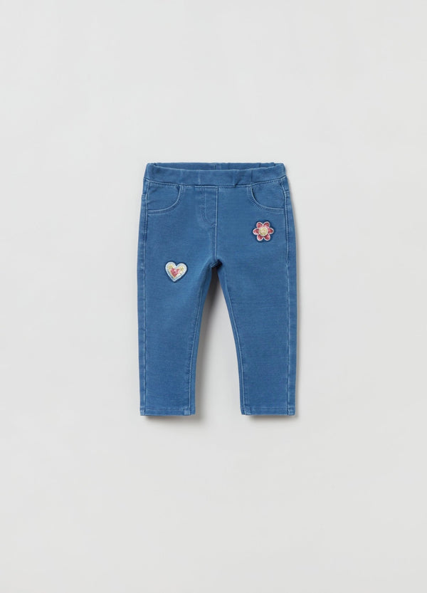 Jeggings with heart and flower patches