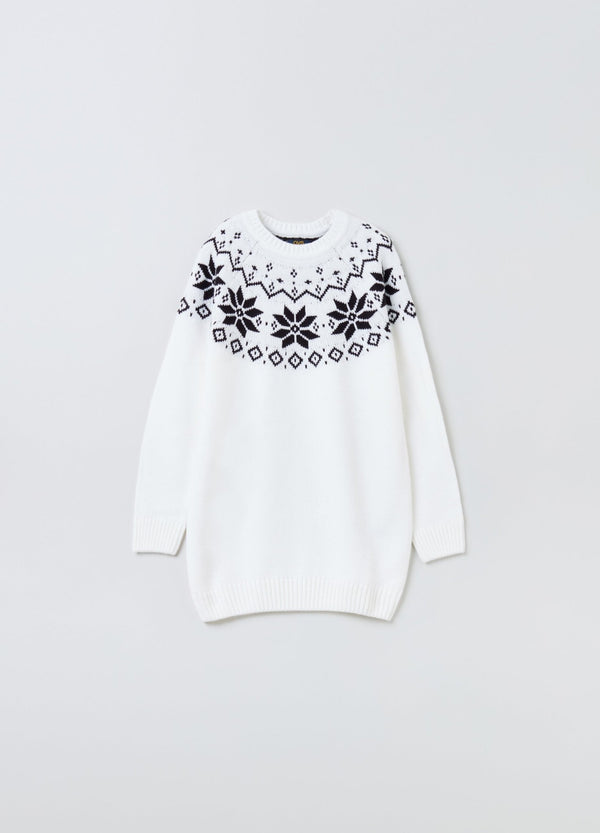 OVS Girls Knitted Dress With Norwegian Motif