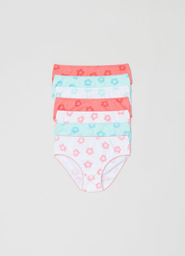 OVS Girls Seven-Pack Briefs With Lettering Print