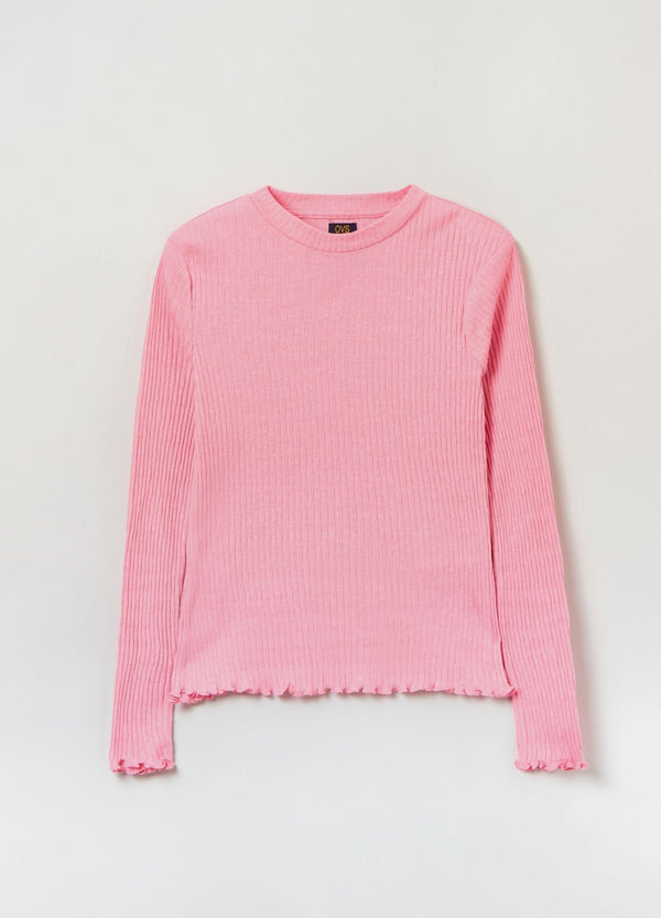 OVS Long-sleeved T-shirt With Scalloped Trims
