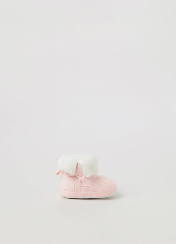 OVS Newborn Girl Faux Fur Lined Suede Booties