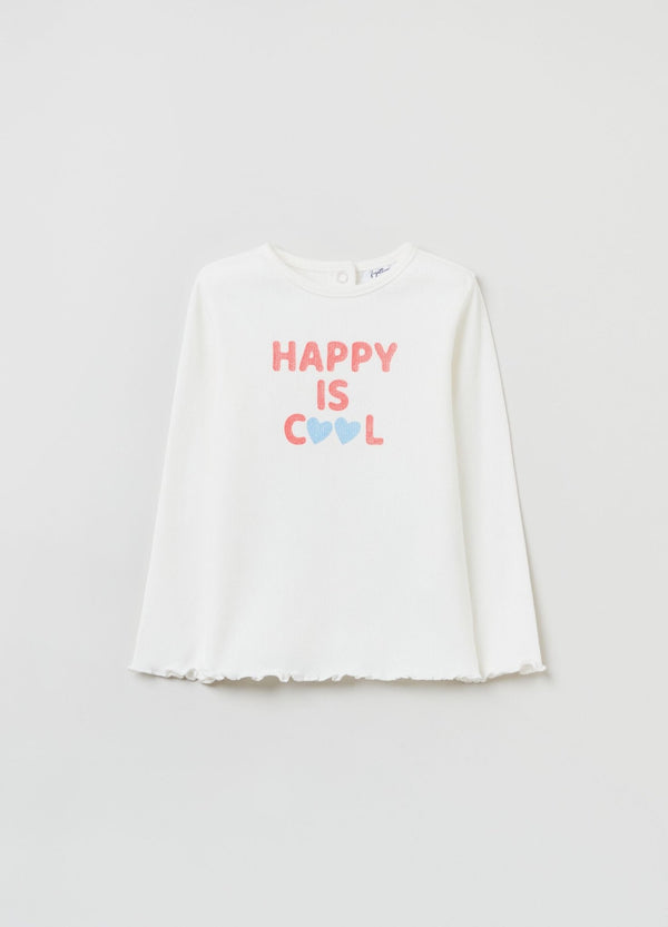 OVS Ribbed T-shirt With Wavy Trims