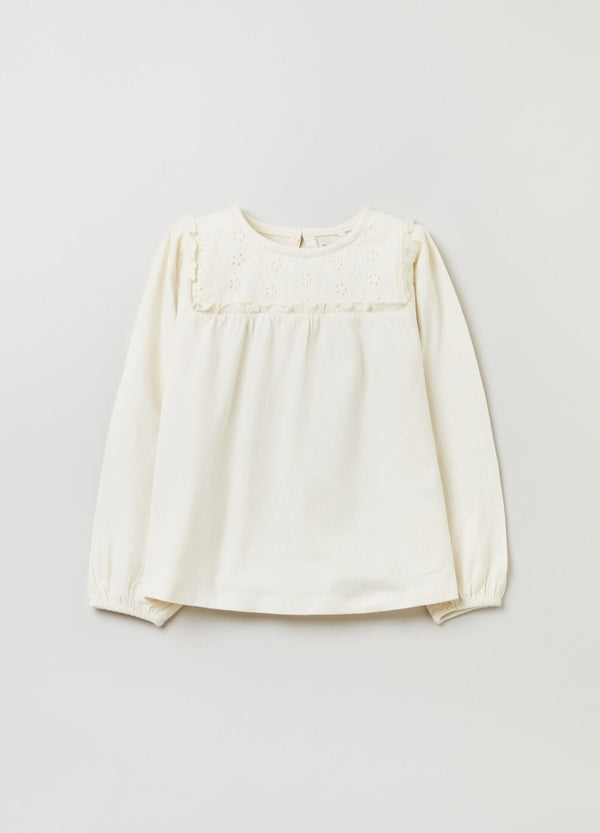 OVS T-shirt With Broderie Anglaise Inserts