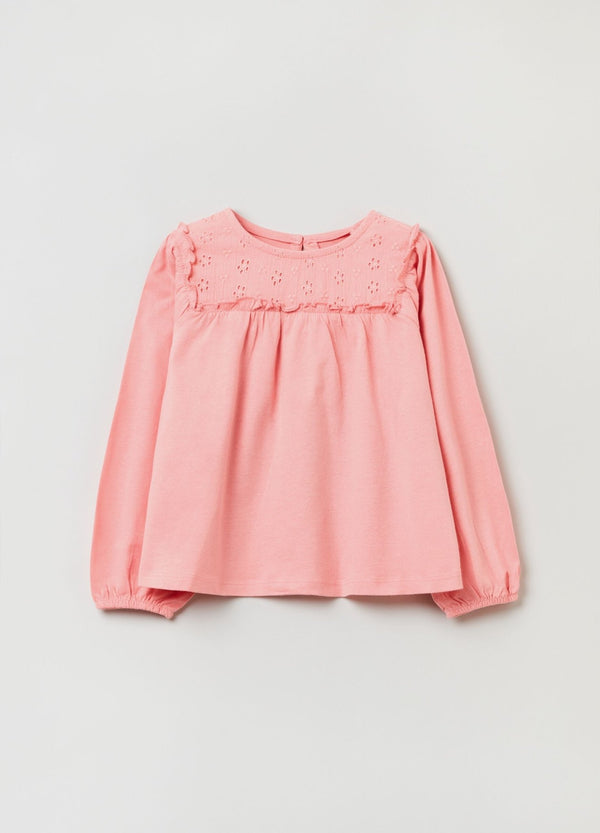 OVS T-shirt With Broderie Anglaise Inserts