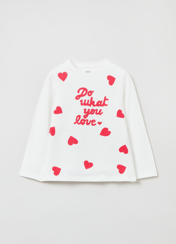 OVS T-shirt With Lettering Print And Long Sleeves