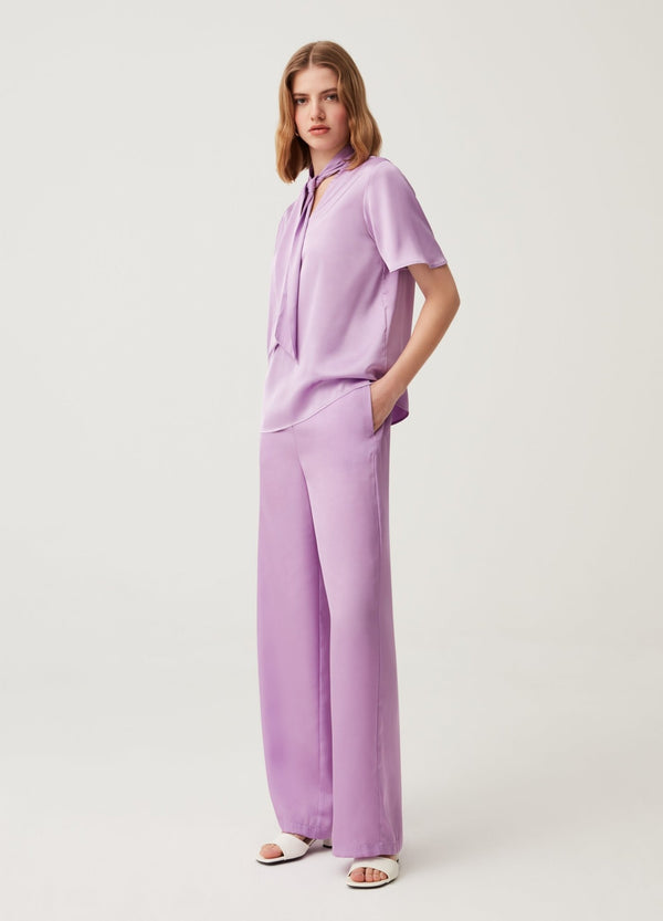 Satin palazzo pants