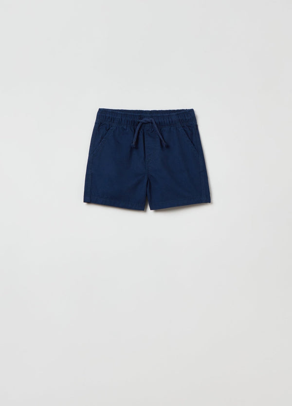 Twill shorts with drawstring